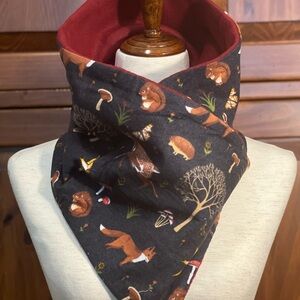 Black Woodland Creatures Women’s Scarf